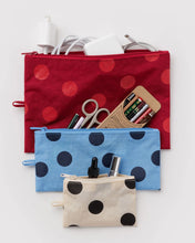 Load image into Gallery viewer, Baggu Flat Pouch Set Polka Dot Mix
