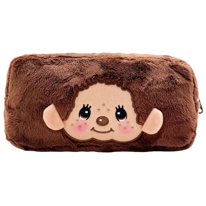 Monchhichi-Kun Face Plush Cosmetic Bag