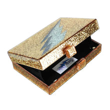 Load image into Gallery viewer, Gold Glitter Lightning Bolt Acrylic Cyndi Clutch