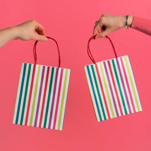Rainbow Striped Gift Bags (Pack 8)