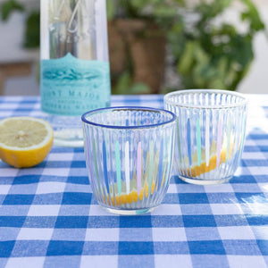Fabric Gingham Tablecloth Blue & White