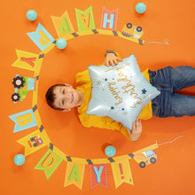 Load image into Gallery viewer, Pastel Blue Happy Birthday Star Foil Balloon