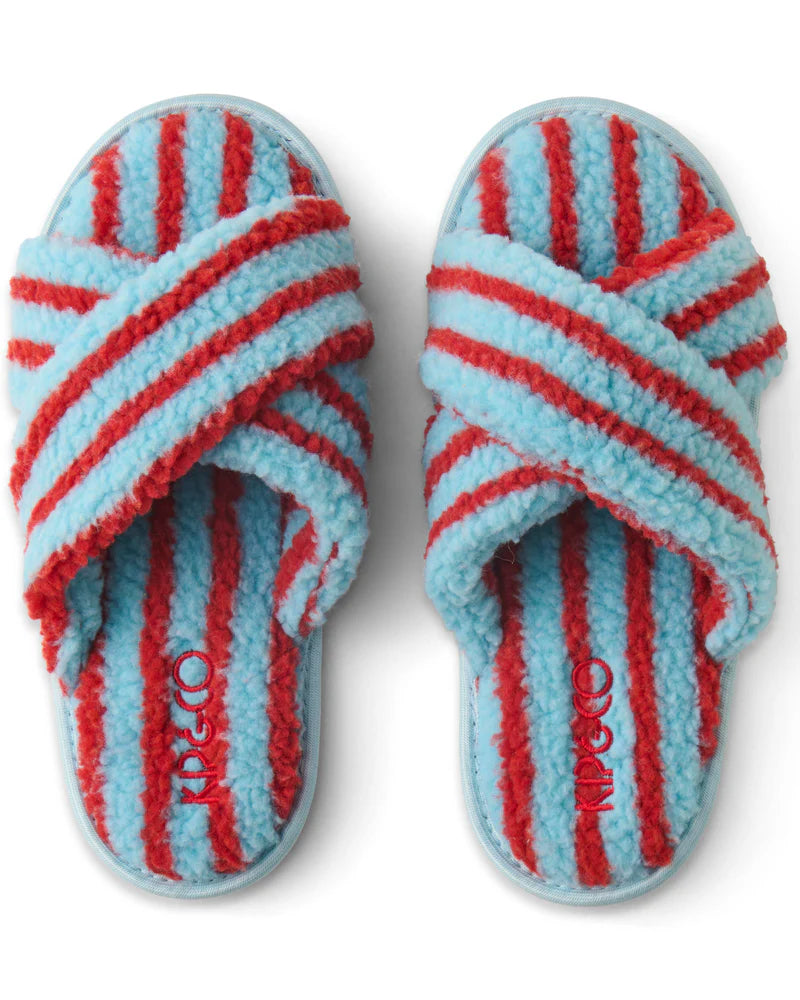 KIP & Co. Hamilton Stripe Sherpa Adult Slippers