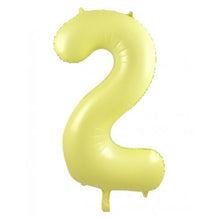 Load image into Gallery viewer, Pastel Matte Yellow Number Foil Balloon 86cm