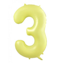 Load image into Gallery viewer, Pastel Matte Yellow Number Foil Balloon 86cm