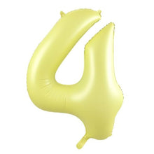 Load image into Gallery viewer, Pastel Matte Yellow Number Foil Balloon 86cm