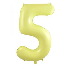 Load image into Gallery viewer, Pastel Matte Yellow Number Foil Balloon 86cm