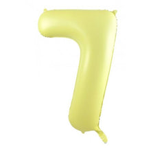 Load image into Gallery viewer, Pastel Matte Yellow Number Foil Balloon 86cm