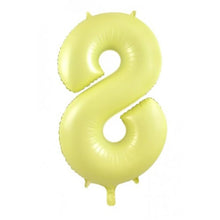 Load image into Gallery viewer, Pastel Matte Yellow Number Foil Balloon 86cm