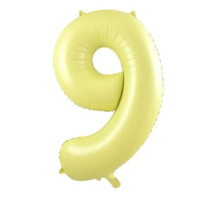 Load image into Gallery viewer, Pastel Matte Yellow Number Foil Balloon 86cm