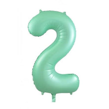 Load image into Gallery viewer, INFLATED Matte Pastel Mint Number Foil Balloon 86cm