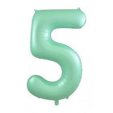 Load image into Gallery viewer, INFLATED Matte Pastel Mint Number Foil Balloon 86cm