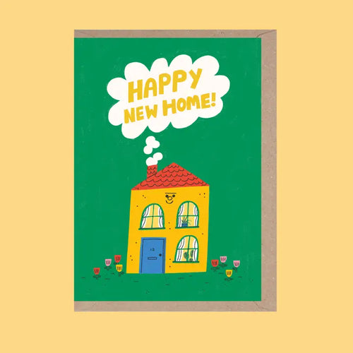 Happy New Home - Fun - Foil - First Home - House - Flat Card