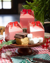 Load image into Gallery viewer, Red Gingham Christmas Gable Treat Boxes (Pack of 6)