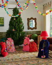 Load image into Gallery viewer, KIP &amp; Co. Navy Blue Velvet Santa Sack