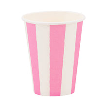 Load image into Gallery viewer, Fuchsia Stripe Party Cups (Pack 8)