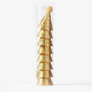 Gold Glitter Mini Party Hats (set 8)