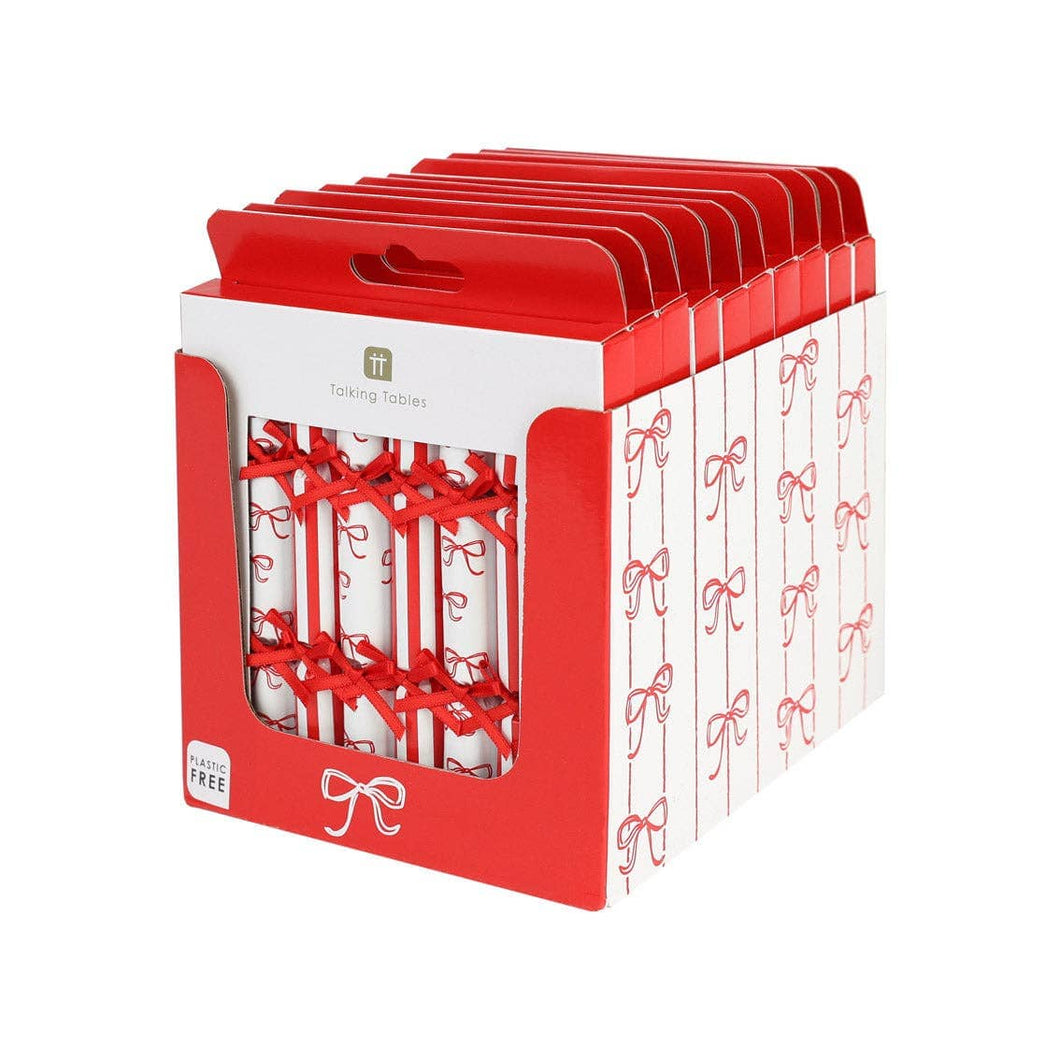 Christmas Bow Saucer Crackers | POS | 8 Pack | Holiday |
