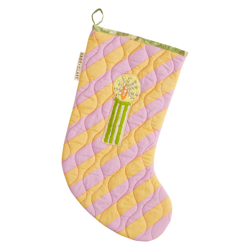 SAGE X CLARE Jarita Stripe Christmas Stocking - Mauve