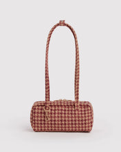 Load image into Gallery viewer, Baggu Small Nylon Bowler Bag Tan Houndstooth