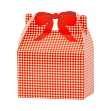 Load image into Gallery viewer, Red Gingham Christmas Gable Treat Boxes (Pack of 6)