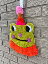 Load image into Gallery viewer, Clown Frog, Tufted Rug Wall Hanging: Lime