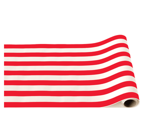 CHERRY RED SIGNATURE CABANA STRIPE TABLE RUNNER