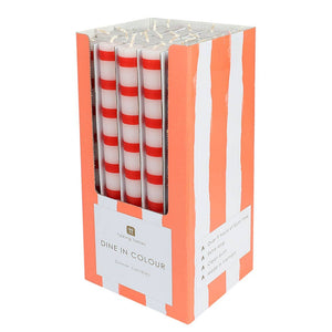 Red & White Dinner Candles | 25 Candles | POS Unit | Xmas |
