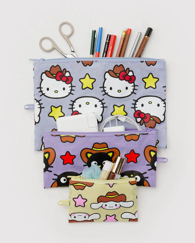 Baggu - Flat Pouch Set Hello Kitty + Friends Western