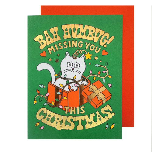 Bah Humbug Miss You Christmas Card: Single