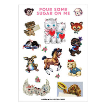 Load image into Gallery viewer, Sugar Sweet Sticker Sheet – Cute &amp; Retro Die-Cut Critters