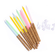 Load image into Gallery viewer, Rainbow Glitter Dipped Candles Cake Candles (Pk12)