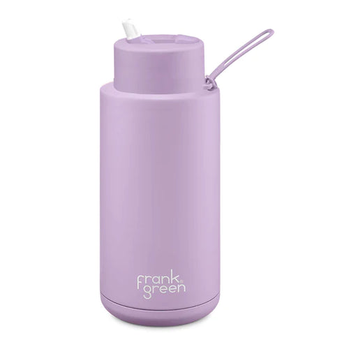 Frank Green Ceramic Reusable Bottle with Straw Lid 1 ltr - Lilac Haze
