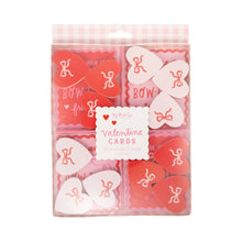 Load image into Gallery viewer, Bows Valentine's Cards and Eraser Set (12 each)