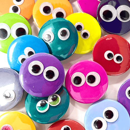 Googly Eye Button Pin Badge Assorted Colours