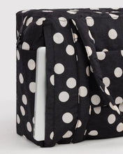 Load image into Gallery viewer, Baggu Small Cloud Carry On - Black and Cream Polka Dot