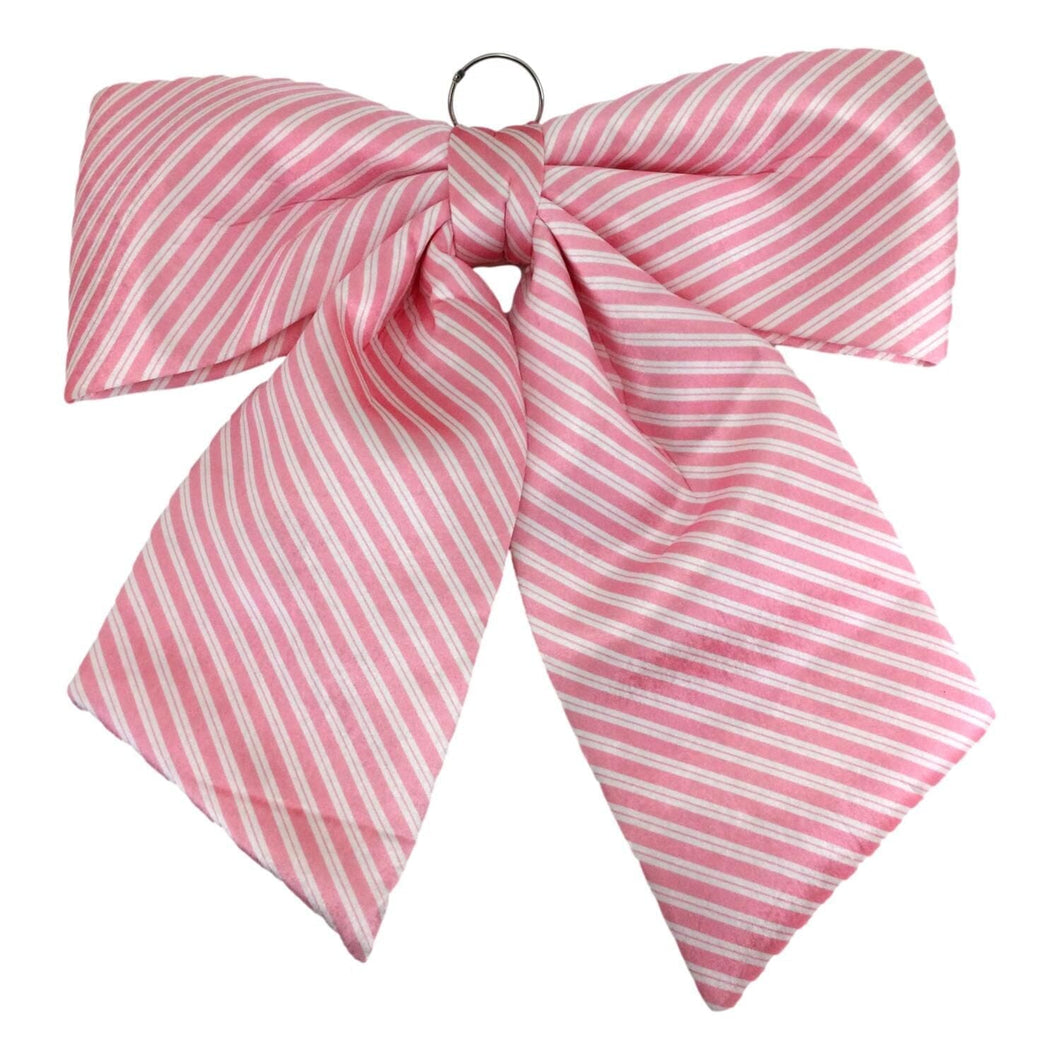 Giant Pink + White Velvet Bow