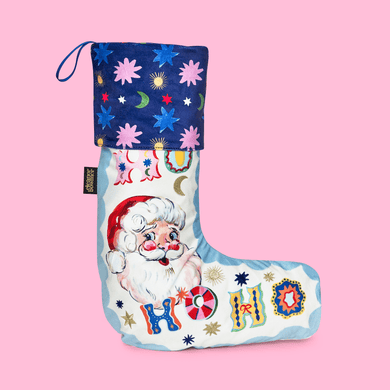 Jolly Santa Velvet Stocking