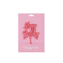 Load image into Gallery viewer, Happy Birthday Pink Layered Acrylic Cake Topper