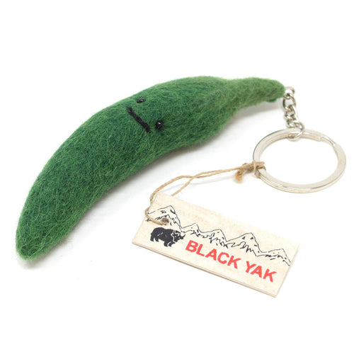 Felt Keychain - Chilli Felt Bag Charm: Green Chilli