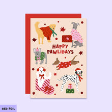 Load image into Gallery viewer, Happy Pawlidays Dog Christmas Card | Dog Lovers Holiday Card