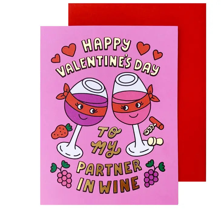 Happy Valentine's Card - To My Partner In Wine