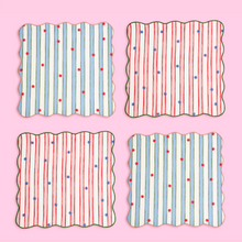 Load image into Gallery viewer, Stars &amp; Stripe Christmas Cotton Napkins (Set of 4)