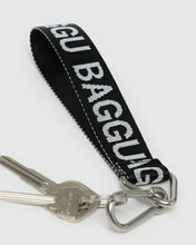 Load image into Gallery viewer, Baggu Logo Keychain Black + White Happy