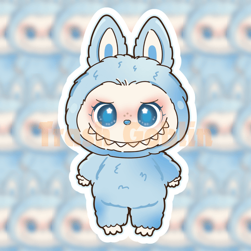 Baby Blue Cloud Labubu Vinyl Sticker