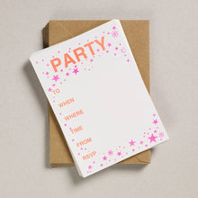 Load image into Gallery viewer, A6 Party Invites - Pink &amp; Orange