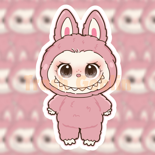 Pink Berry Labubu Vinyl Sticker