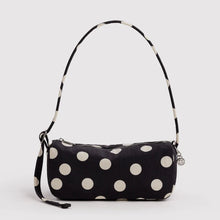 Load image into Gallery viewer, Baggu Nylon Loaf Bag - Black and Cream Polka Dot