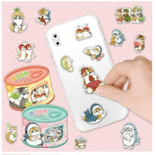 Load image into Gallery viewer, Mofusand Can Jelly 30 Stickers Set  – Shark Cat Blue