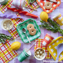 Load image into Gallery viewer, Orange and Yellow Gingham Napkins (Pack 20)